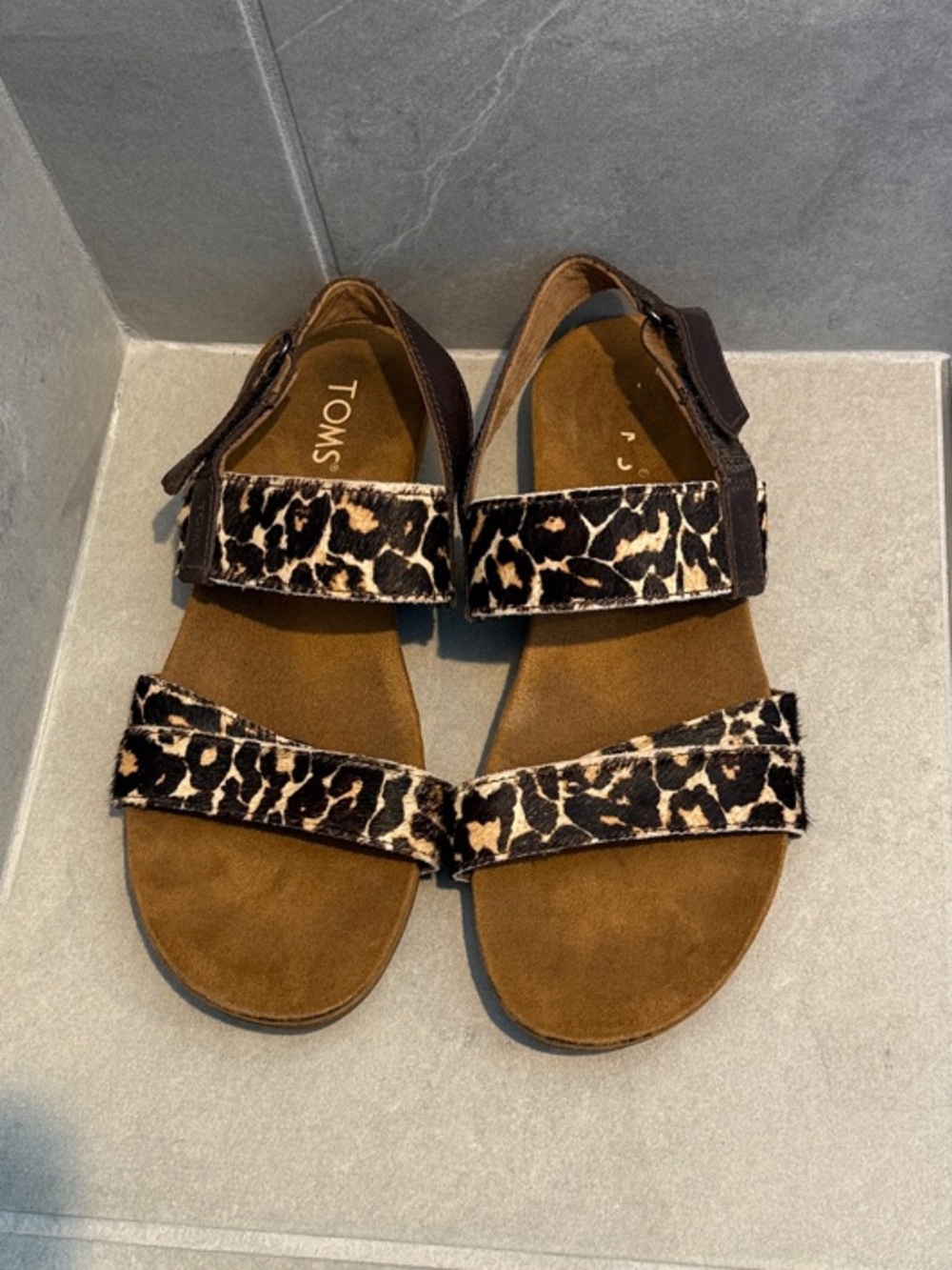 TOMS Leopard-Print Strap Sandals - Brown & Black